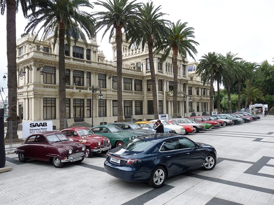Todos los Saab de la historia reunidos en La Coruña en 2010.
